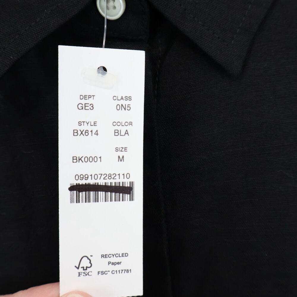 J.Crew Relaxed Fit Beach Shirt Linen Cotton Blend Black Size Medium NWT - Picture 5 of 8
